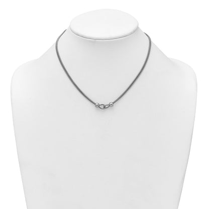 Sterling Silver Rhodium Plated Polished Beads 2 Strand 16in W/ 2in Ext Necklace
