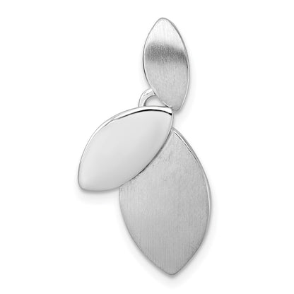 Sterling Silver Rh-Pltd Brushed/polished Fancy Chain Slide Pendant