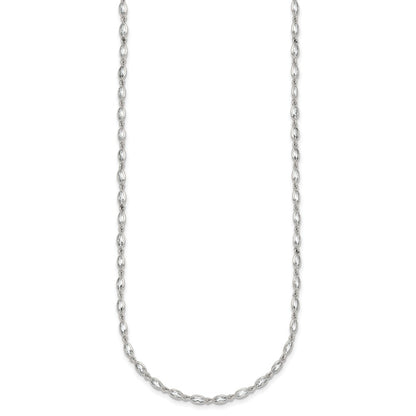 Sterling Silver Polished Oval CZ 16 Inch with 2 Inch Extension Necklace