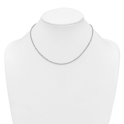 Sterling Silver Polished Oval CZ 16 Inch with 2 Inch Extension Necklace