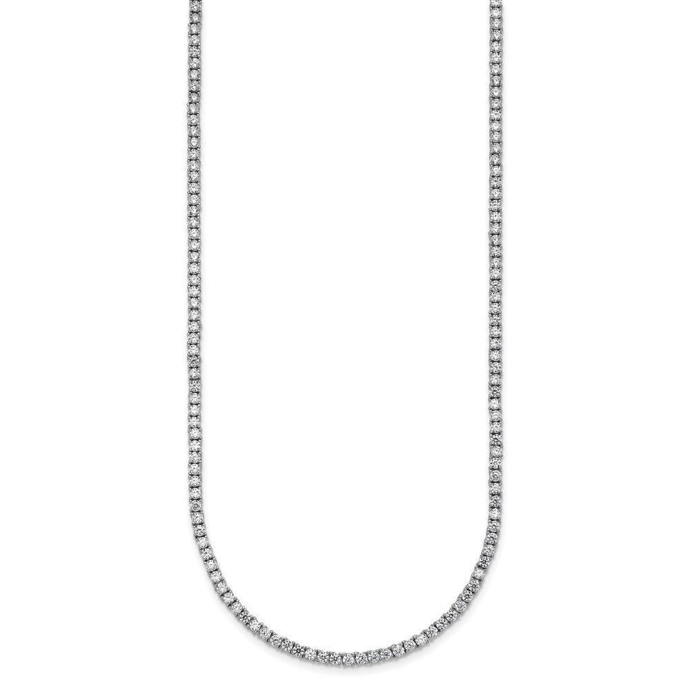 Sterling Silver Rhodium-Plated CZ Tennis Necklace