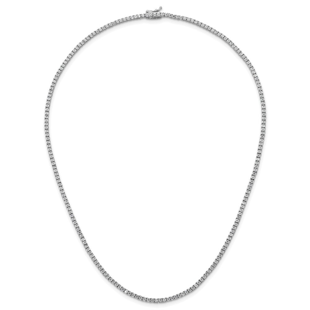 Sterling Silver Rhodium-Plated CZ Tennis Necklace