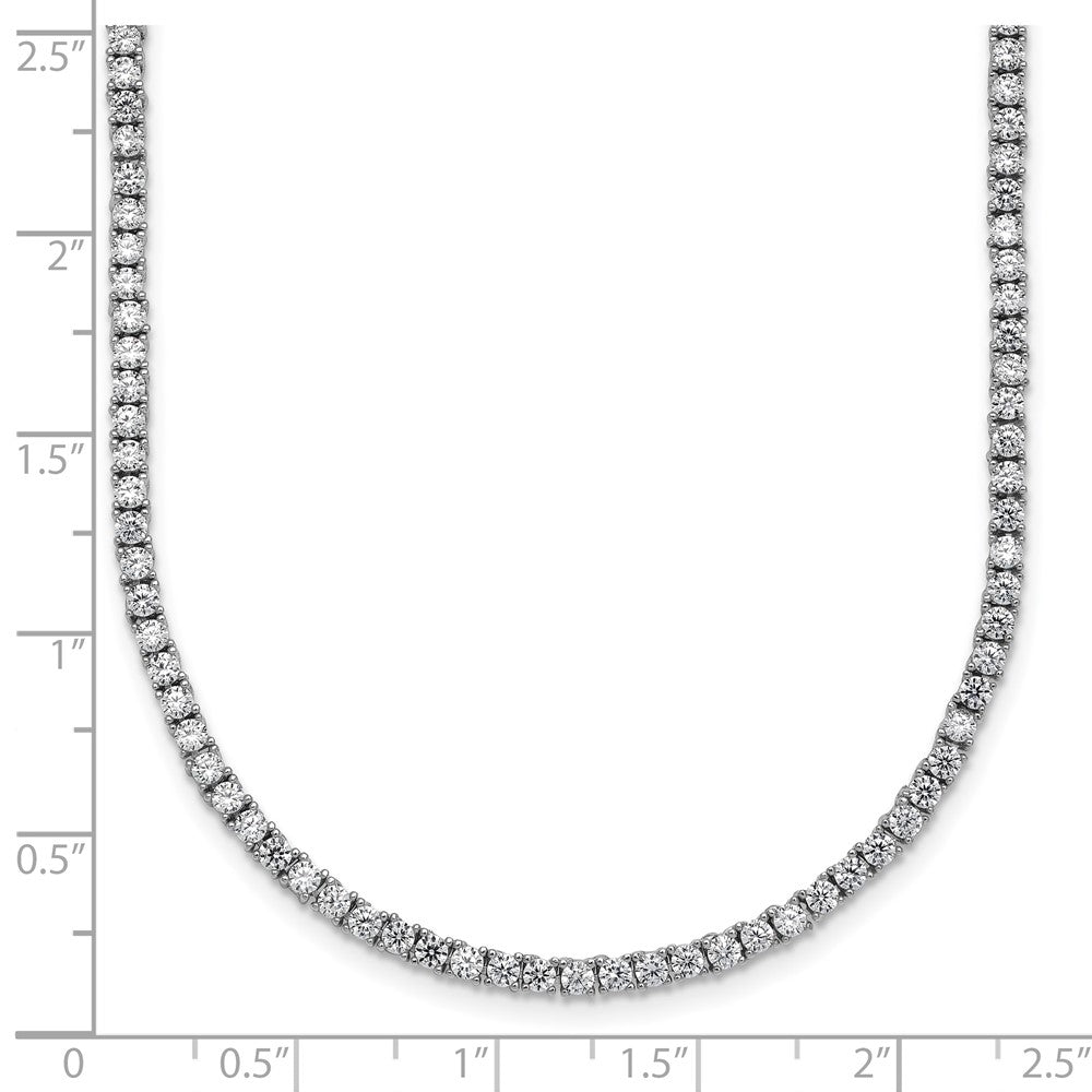 Sterling Silver Rhodium-Plated CZ Tennis Necklace