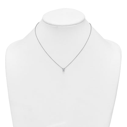 Sterling Silver Rhodium Plated Polished CZ 16in w/1.75in Ext Necklace