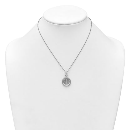 Sterling Silver Rh-Plt Polish Multi Circle Dangle 16in W/ 1in Ext Necklace