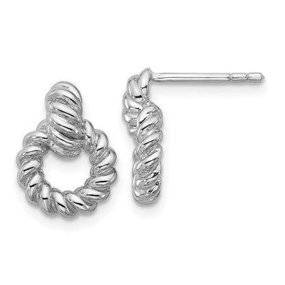Sterling Silver Rhodium-Plated Polished Circle Post Earrings