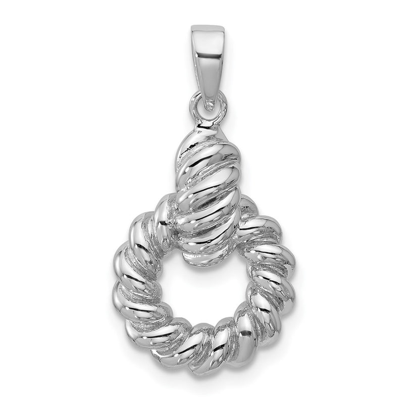 Sterling Silver Rhodium-Plated Polished Circle Pendant