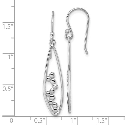 Sterling Silver Rhodium-Plated Polished Dangle Earrings