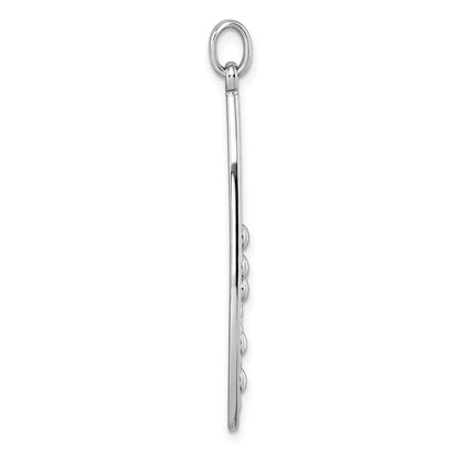 Sterling Silver Rhodium-Plated Polished Oval Pendant