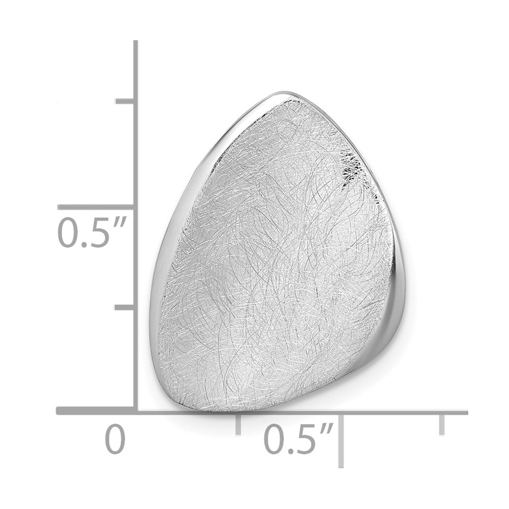 Sterling Silver Rhodium-Plated Scratch-Finish Fancy Chain Slide Pendant