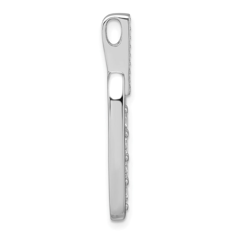 Sterling Silver Rhodium-Plated Polished CZ Elongated Oval Pendant