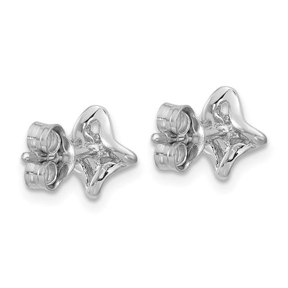 Sterling Silver Rhodium-Plated Polished CZ Post Earrings