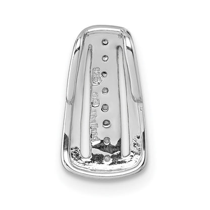 Sterling Silver Rhodium-Plated Polished CZ Chain Slide