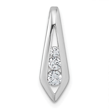 Sterling Silver Rhodium-Plated Polished Fancy CZ Chain Slide Pendant