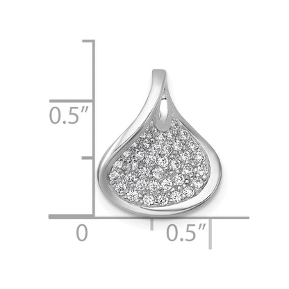 Sterling Silver Rhodium-Plated Polished CZ Pendant