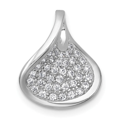Sterling Silver Rhodium-Plated Polished CZ Pendant
