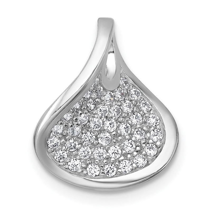 Sterling Silver Rhodium-Plated Polished CZ Pendant