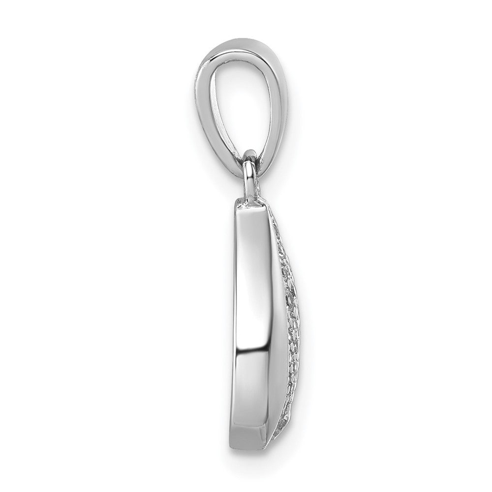 Sterling Silver Rhodium-Plated CZ Teardrop Pendant