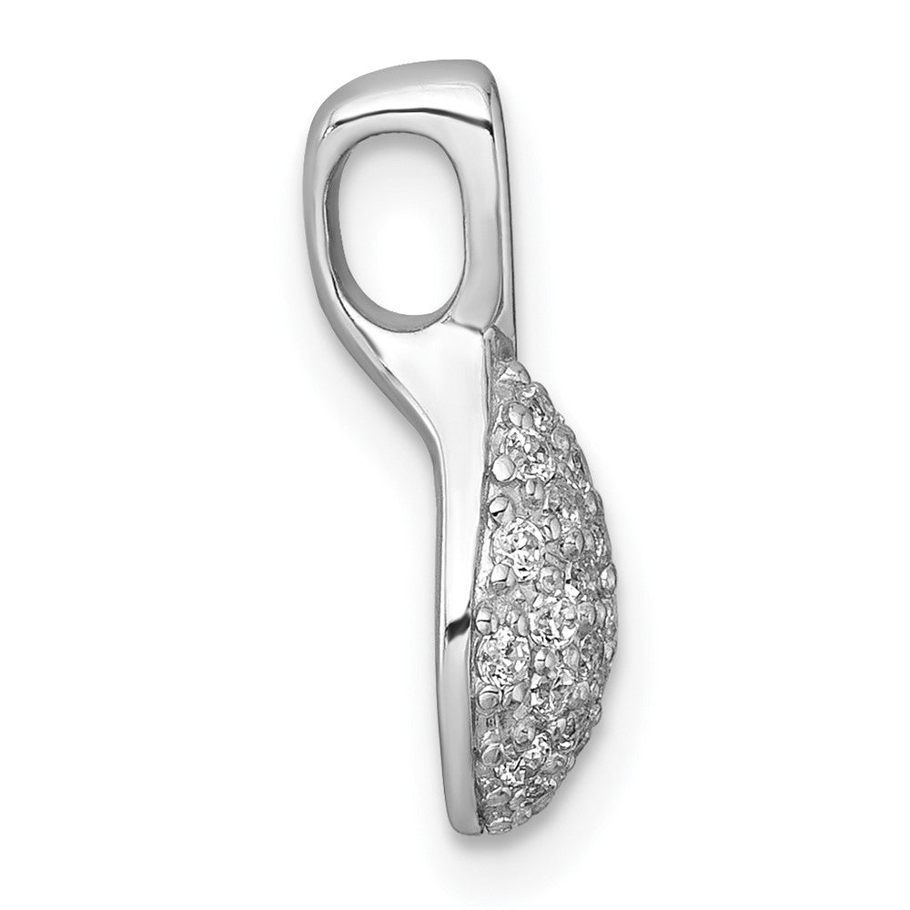 Sterling Silver Rhodium-Plated Polished Fancy CZ Chain Slide Pendant