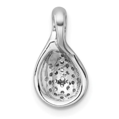 Sterling Silver Rhodium-Plated Polished Fancy CZ Chain Slide Pendant
