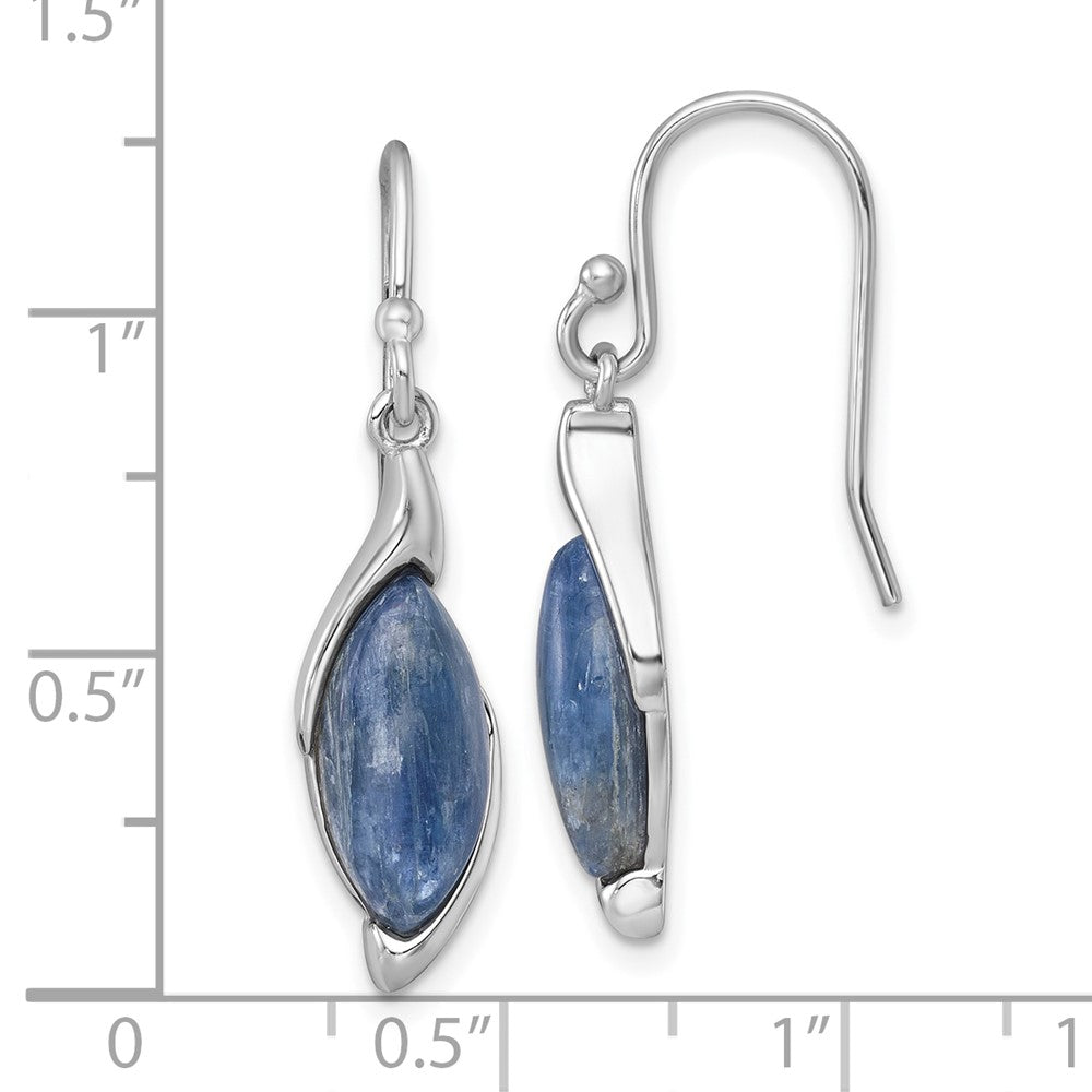 Sterling Silver Rhodium Plated Polished Fancy Kyanite Dangle Earrings