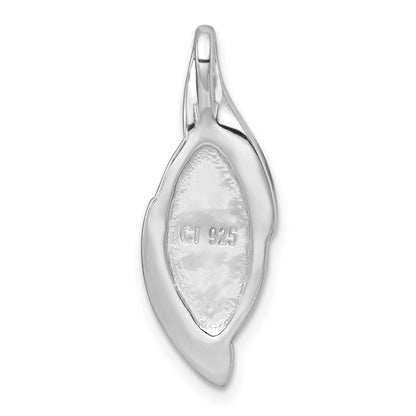 Sterling Silver Rhodium Plated Polished Fancy Kyanite Chain Slide Pendant