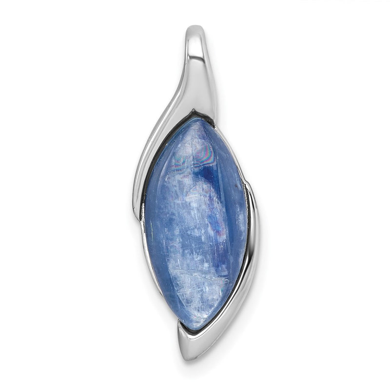 Sterling Silver Rhodium Plated Polished Fancy Kyanite Chain Slide Pendant