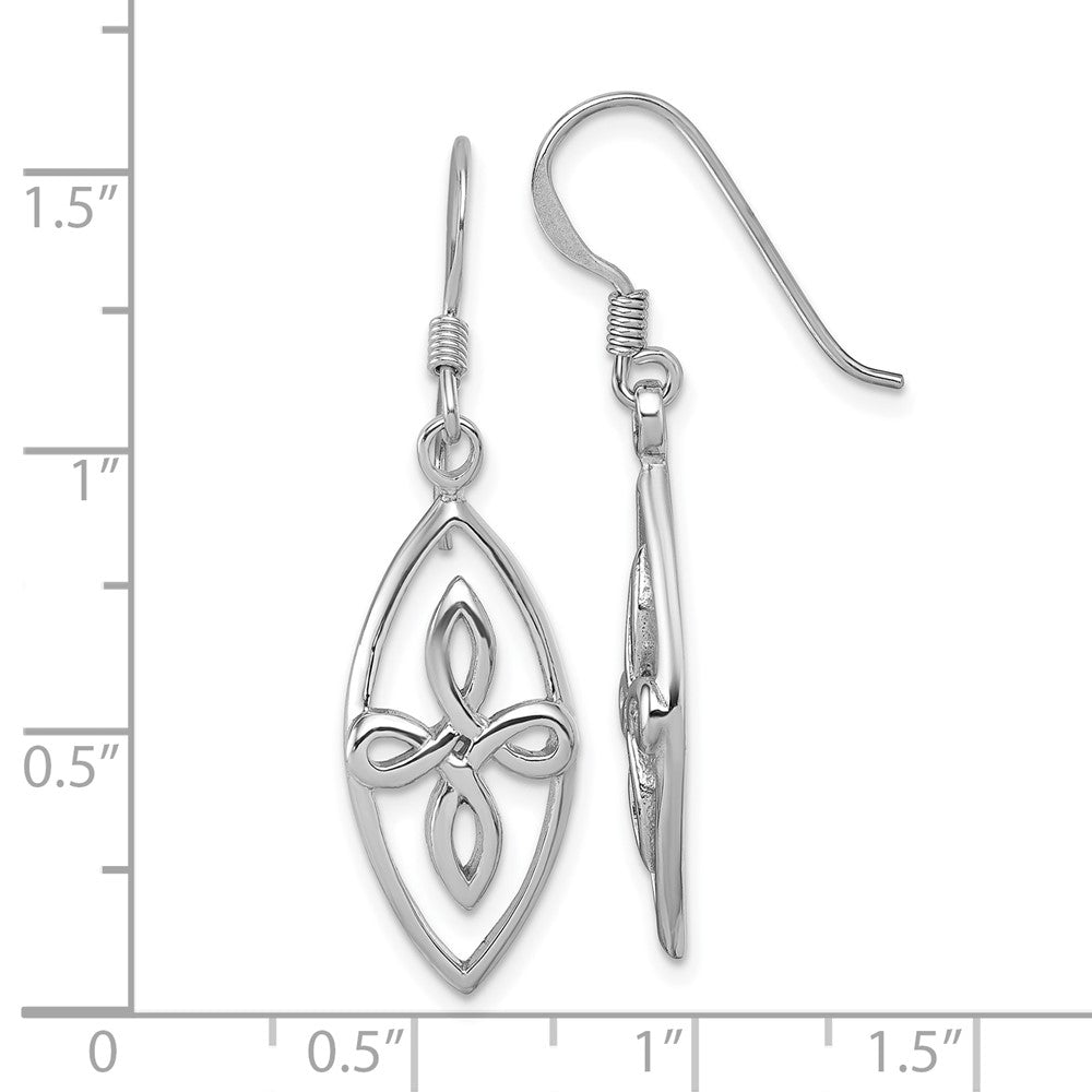 Sterling Silver Rhodium-Plated Polished Fancy Dangle Earrings