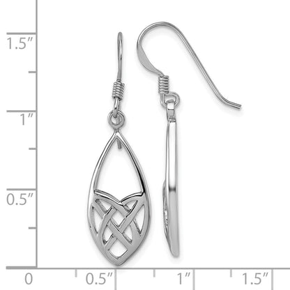 Sterling Silver Rhodium-Plated Polished Fancy Dangle Earrings