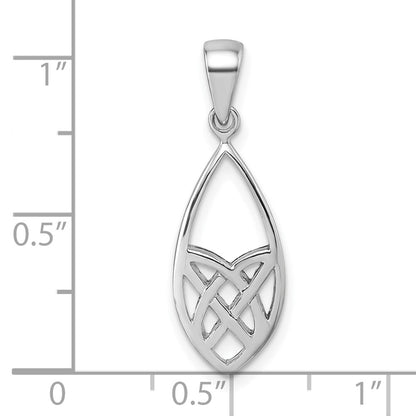Sterling Silver Rhodium-Plated Polished Fancy Pendant