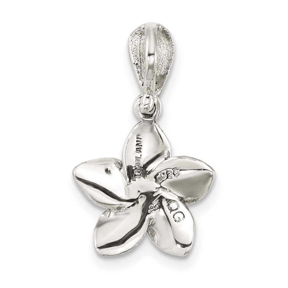 Sterling Silver Antiqued Marcasite Fwc Pearl Fancy Flower Pendant