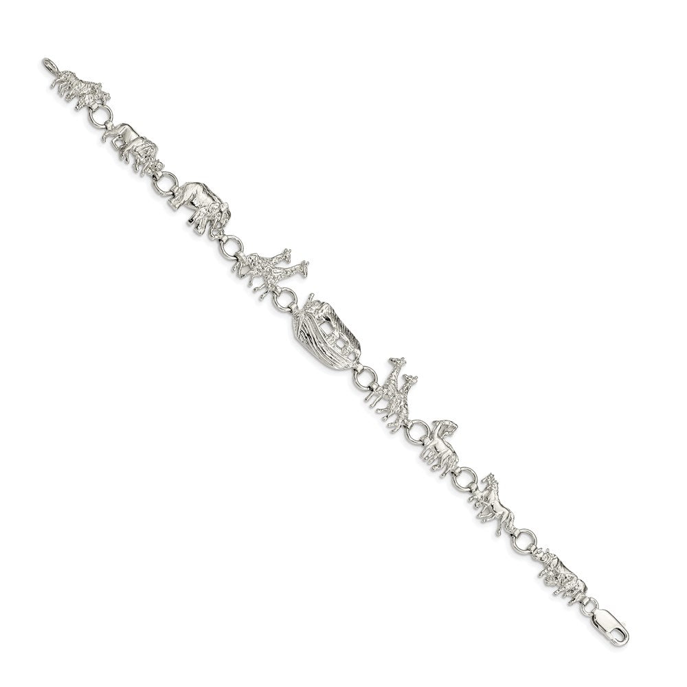 7 Inch Sterling Silver Noah'S Ark Bracelet