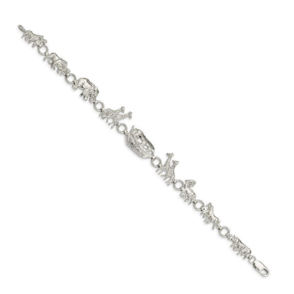 7 Inch Sterling Silver Noah'S Ark Bracelet