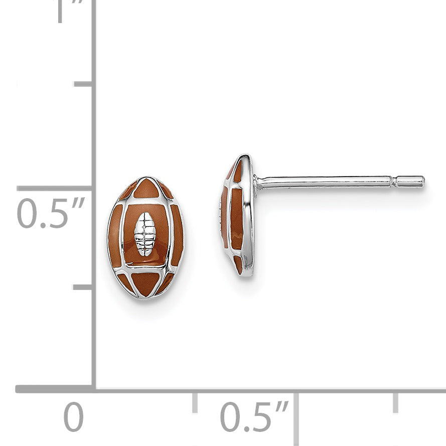 Sterling Silver Madi K Enameled Children's Football Post Earrings Sterling Silver Madi K Enameled Children's Football Post Earrings