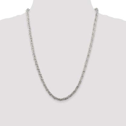 24 Inch Sterling Silver 4mm Fancy Byzantine Chain