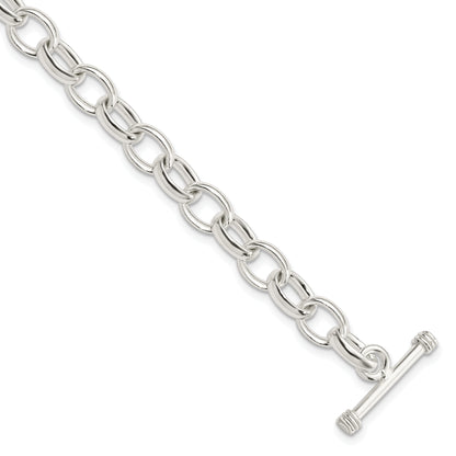 7.75 Inch Sterling Silver 7.75Inch Polished Fancy Link Toggle Bracelet
