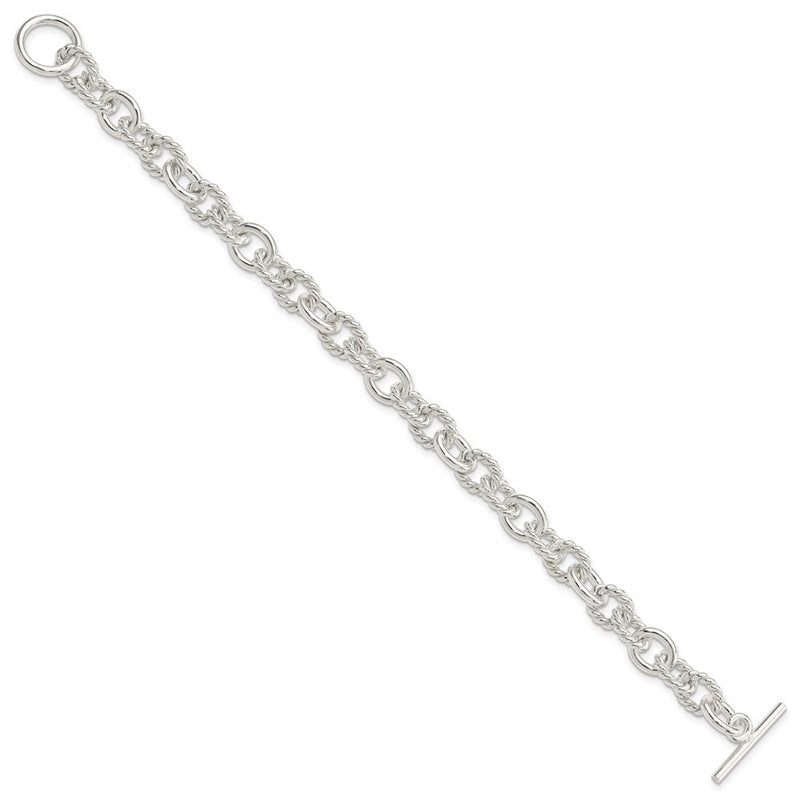 7.75 Inch Sterling Silver 7.75Inch Polished Fancy Link Toggle Bracelet