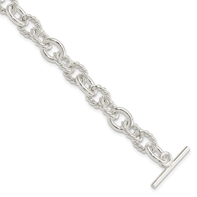 7.75 Inch Sterling Silver 7.75Inch Polished Fancy Link Toggle Bracelet