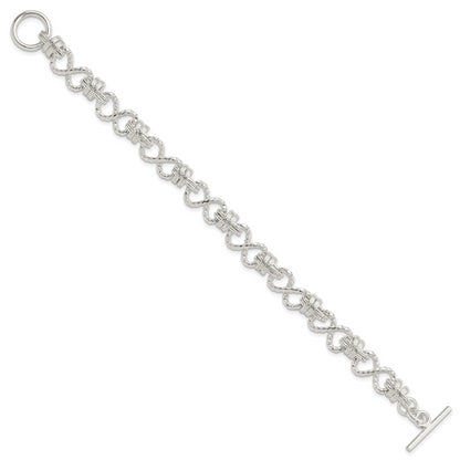 7.75 Inch Sterling Silver 7.75Inch Polished Fancy Link Toggle Bracelet