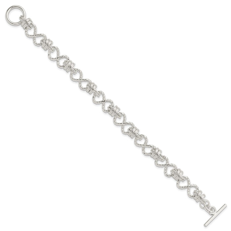 7.75 Inch Sterling Silver 7.75Inch Polished Fancy Link Toggle Bracelet