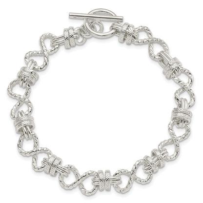 7.75 Inch Sterling Silver 7.75Inch Polished Fancy Link Toggle Bracelet