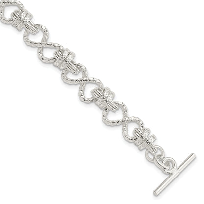 7.75 Inch Sterling Silver 7.75Inch Polished Fancy Link Toggle Bracelet