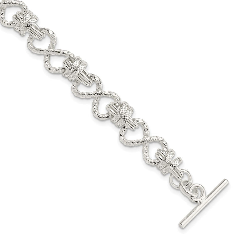7.75 Inch Sterling Silver 7.75Inch Polished Fancy Link Toggle Bracelet