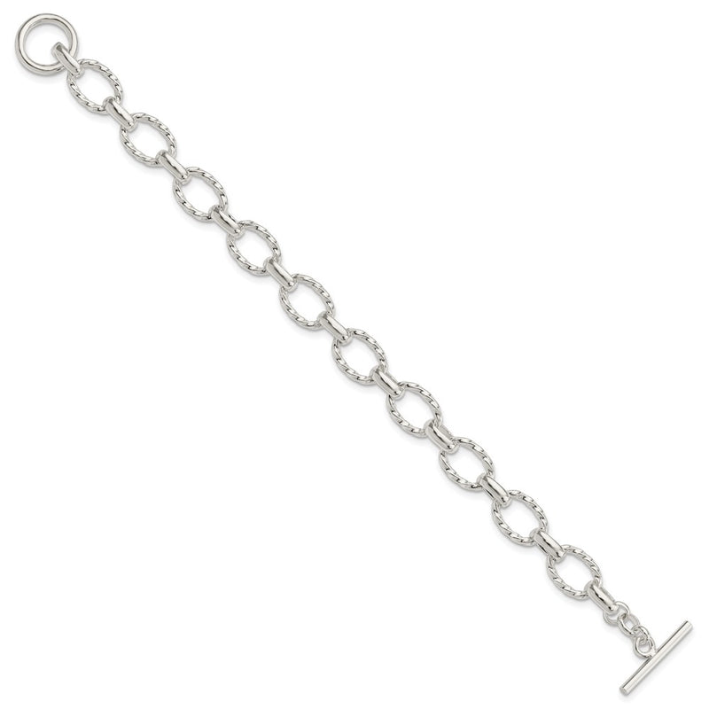8.75 Inch Sterling Silver 8.75Inch Polished Fancy Link Toggle Bracelet