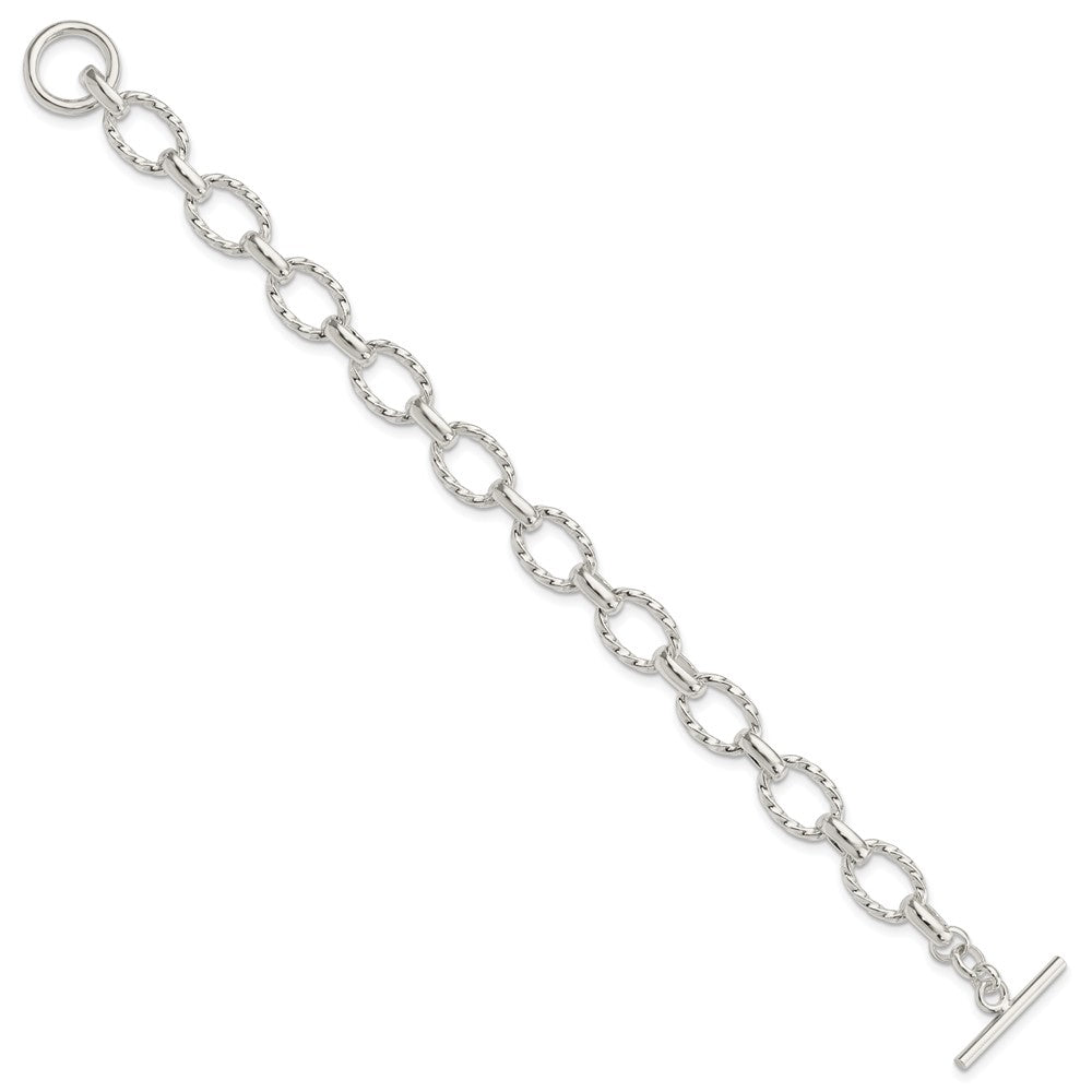 7.75 Inch Sterling Silver 7.75Inch Polished Fancy Link Toggle Bracelet