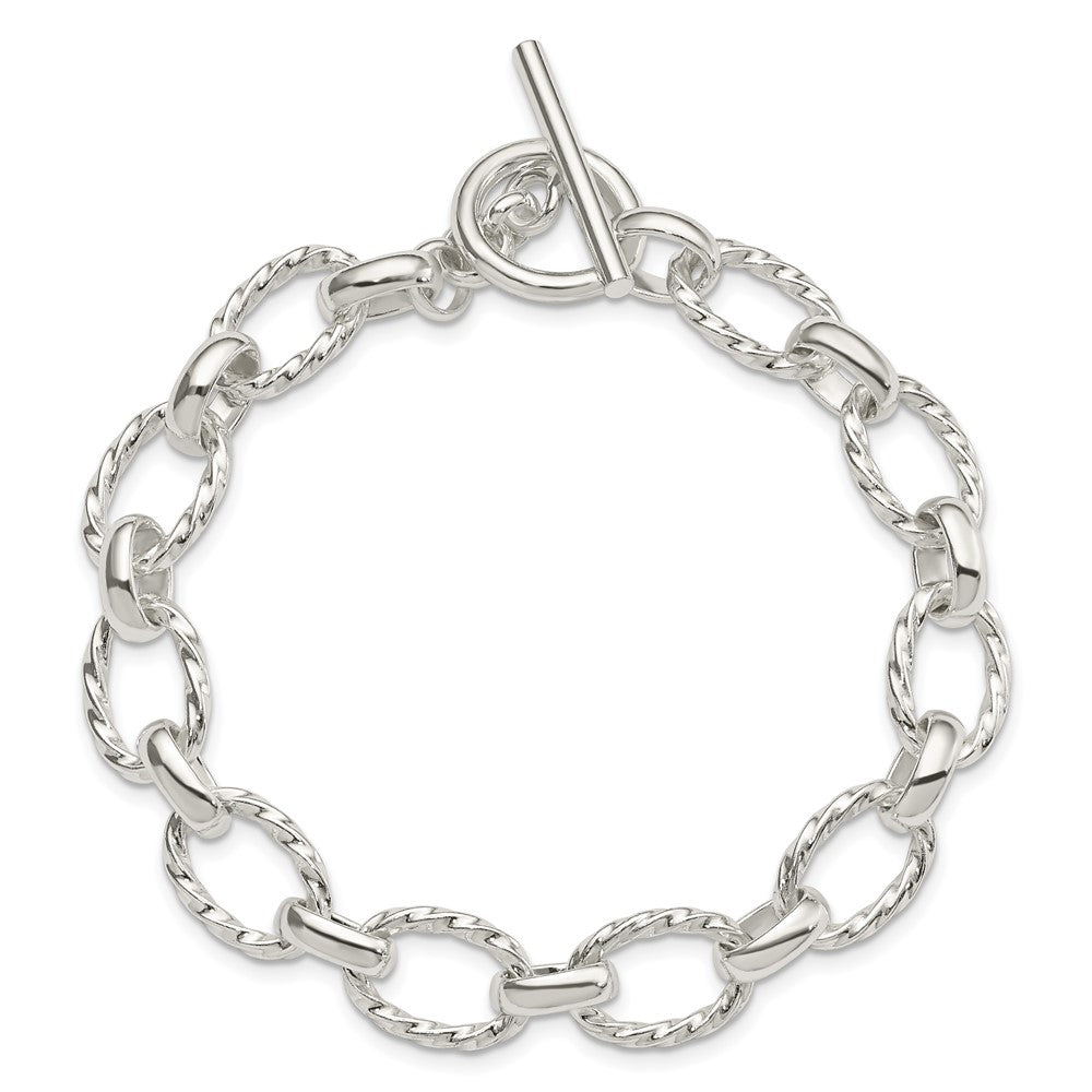 7.75 Inch Sterling Silver 7.75Inch Polished Fancy Link Toggle Bracelet