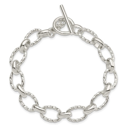7.75 Inch Sterling Silver 7.75Inch Polished Fancy Link Toggle Bracelet