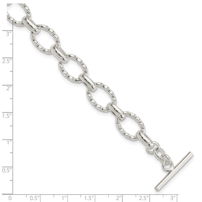 7.75 Inch Sterling Silver 7.75Inch Polished Fancy Link Toggle Bracelet
