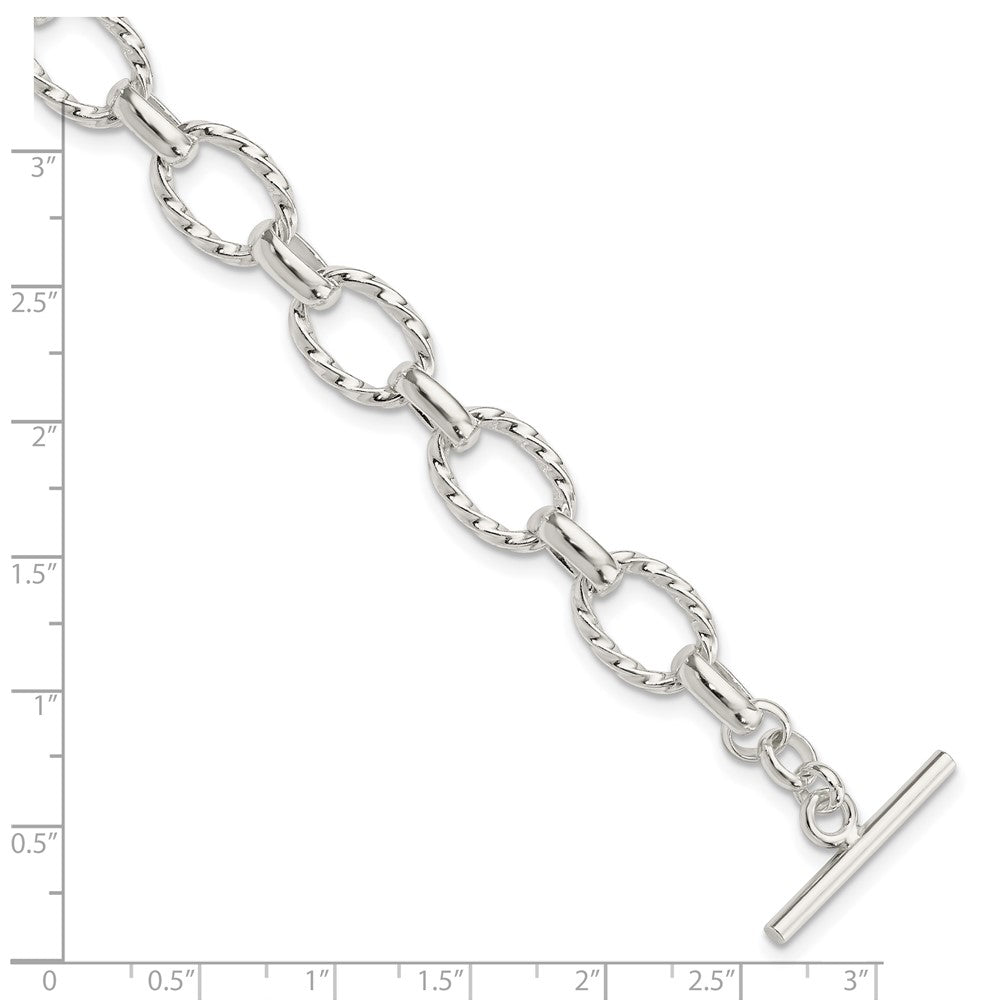 7.75 Inch Sterling Silver 7.75Inch Polished Fancy Link Toggle Bracelet