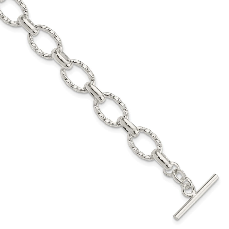 8.75 Inch Sterling Silver 8.75Inch Polished Fancy Link Toggle Bracelet